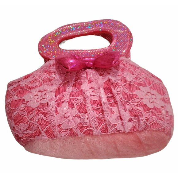 Aurora Girls Fancy Pet Purse Plush Pink Lace Kids Dress Up Handbag Doll Toy - Picture 7 of 7